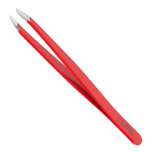 Rubis Classic Slant Tweezer Red Stainless Steel Fast Delivery