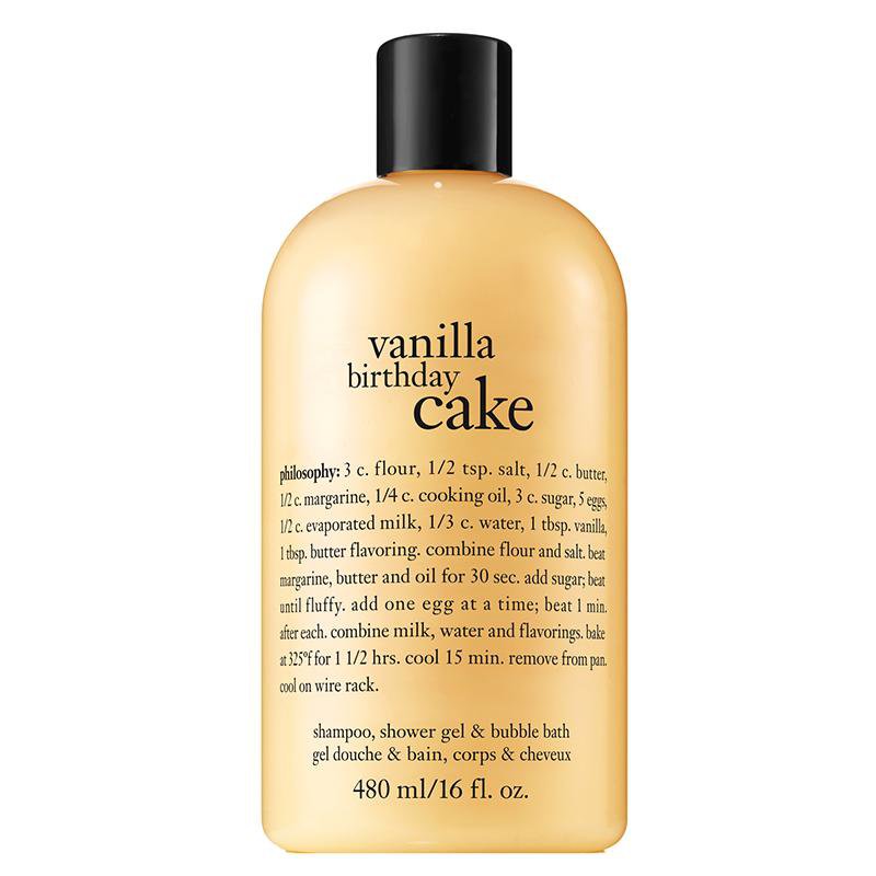 Philosophy Vanilla Birthday Cake Shampoo, Shower Gel and Bubble Bath 480ml