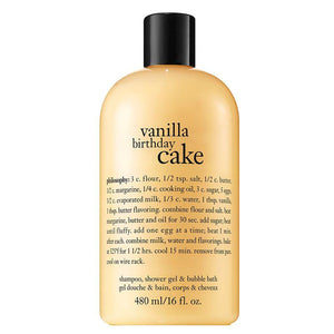 Philosophy Vanilla Birthday Cake Shampoo, Shower Gel and Bubble Bath 480ml