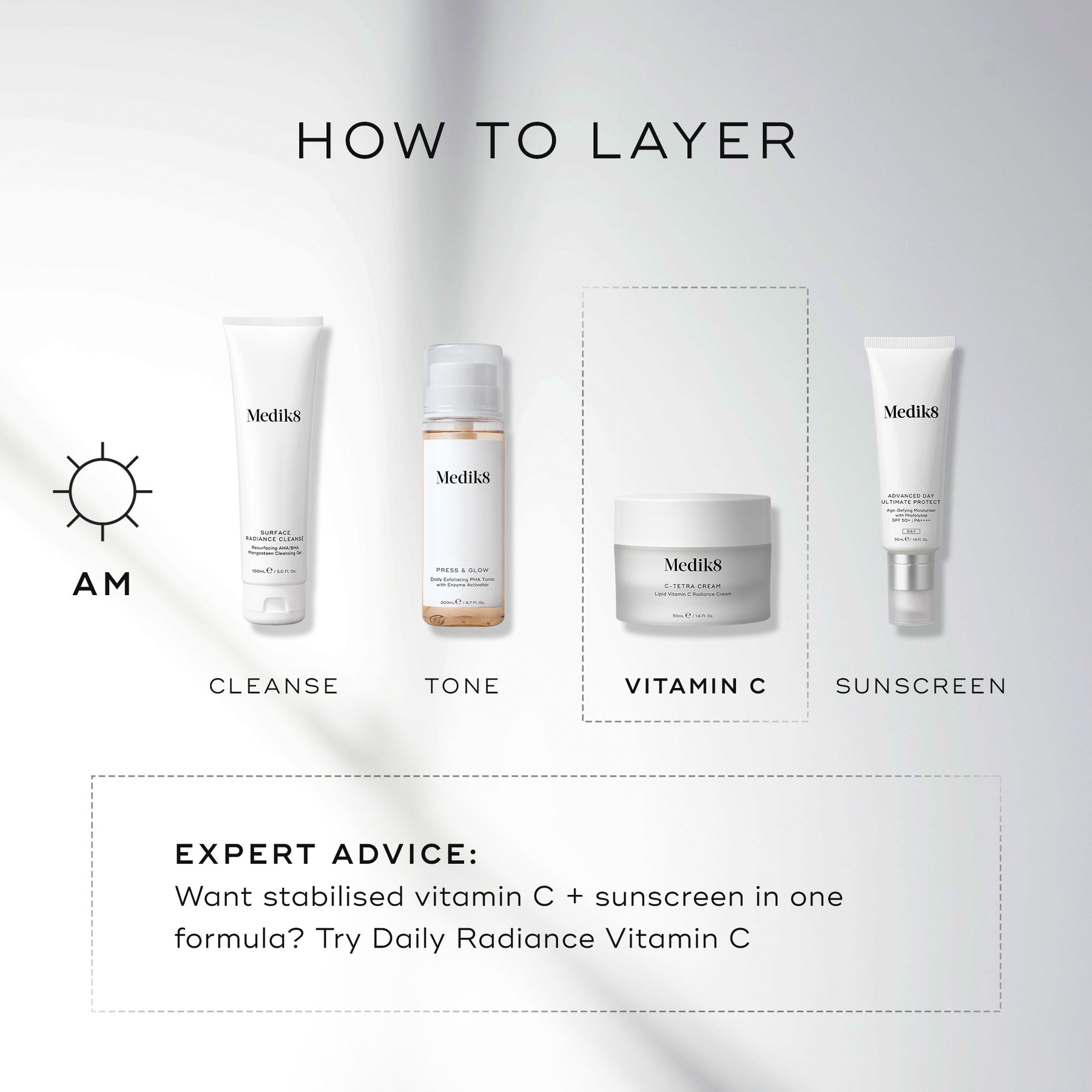 Medik8 C-Tetra Cream 50ml - Layering Guide