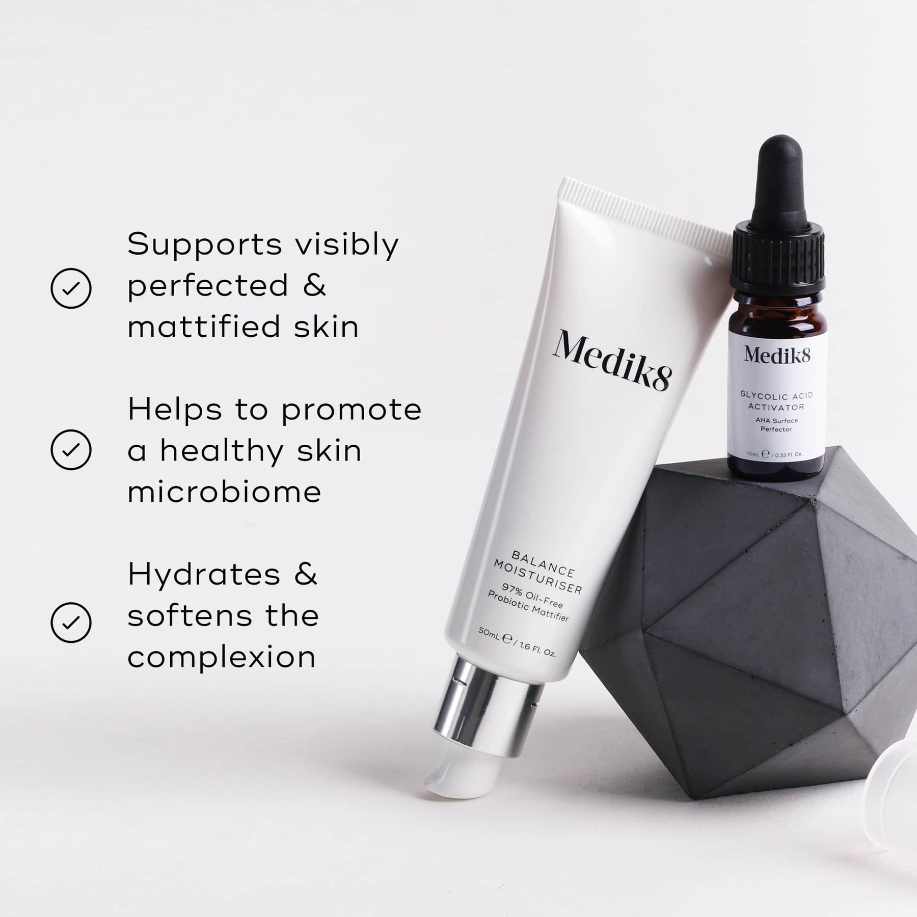 Medik8 Balance Moisturiser 50ml - Balance Moisturiser and Glycolic Acid Activator Benefits