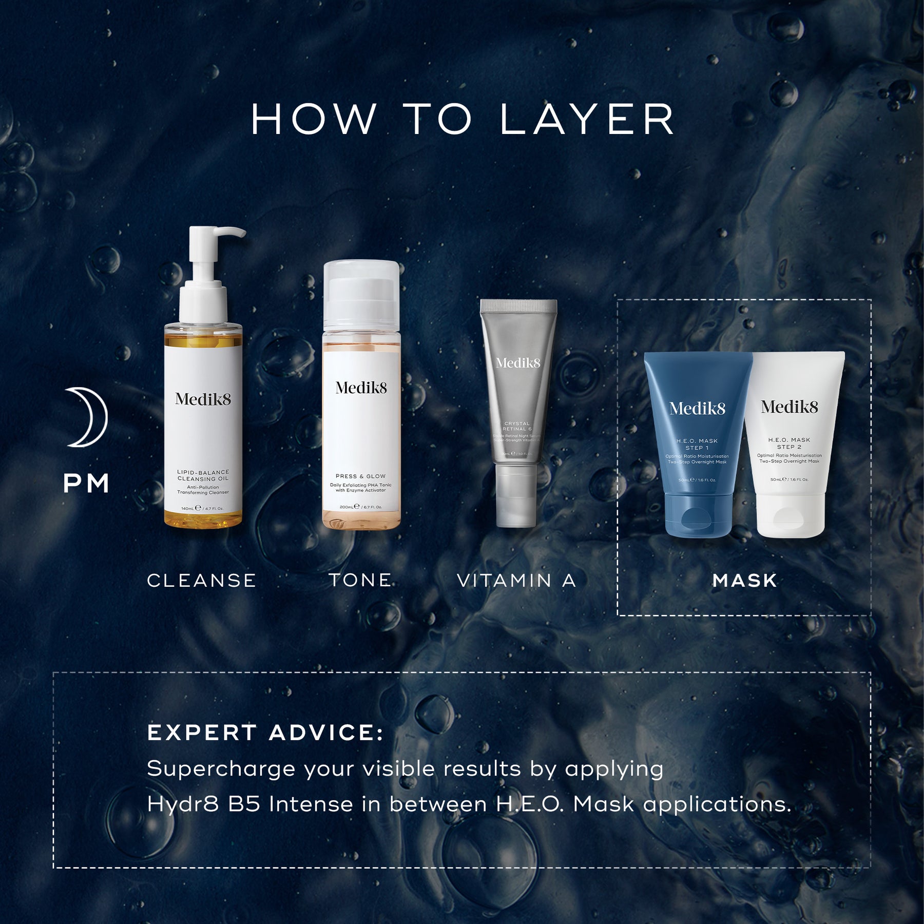 Medik8 H.E.O Mask 2x50ml - Layering Guide