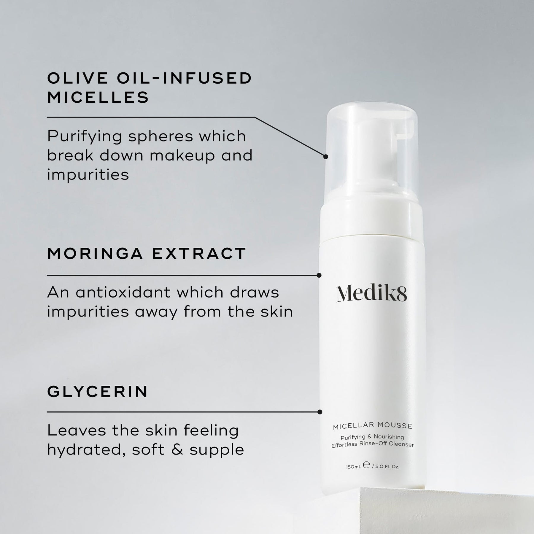 Medik8 Micellar Mousse 150ml - Ingredients