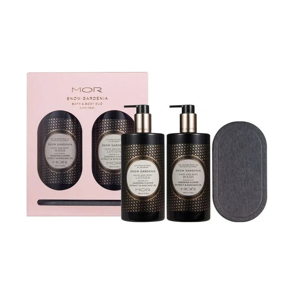 MOR Snow Gardenia Bath and Body Duo with Tray