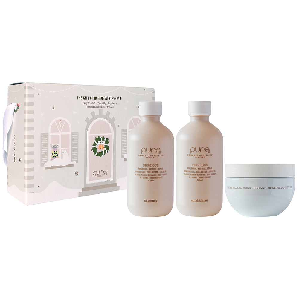 PURE TRIO PRECIOUS Shampoo & Conditioner + Sacred Argan Mask