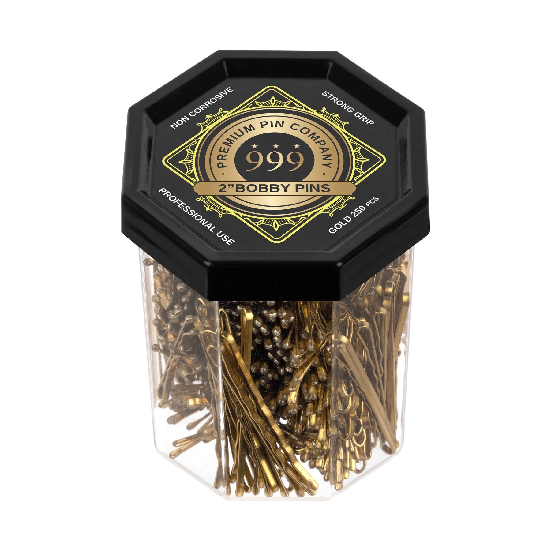 999 Bobby Pins 250pc Tub 2" Gold