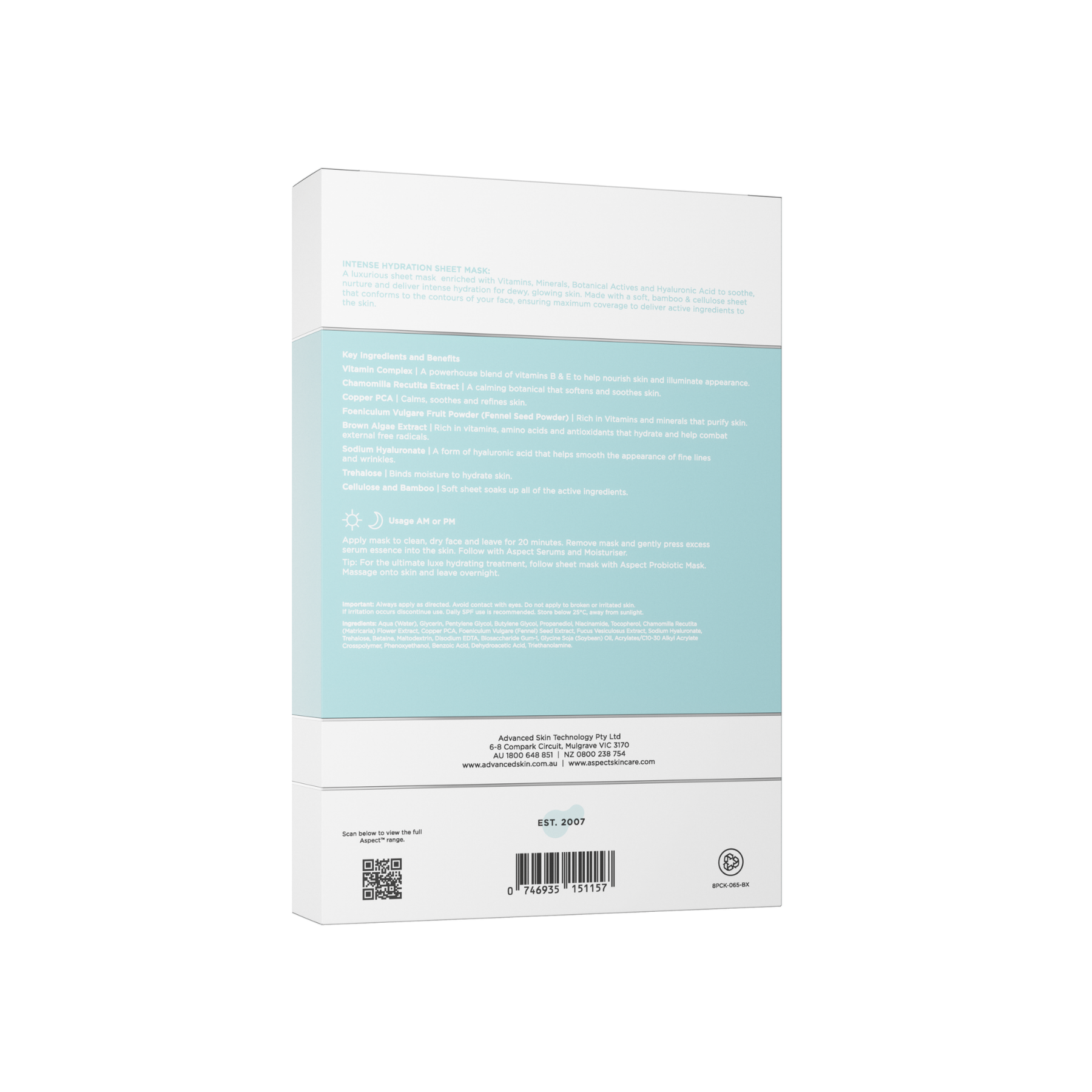 Aspect Intense Hydration Sheet Mask - 5 Pack