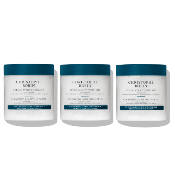 Christophe Robin Christophe Robin Cleansing Purifying Scrub With Sea Salt 75ml x3 Hair Care