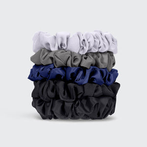 Kitsch Ruched Satin Scrunchies 5pc Set- Midnight