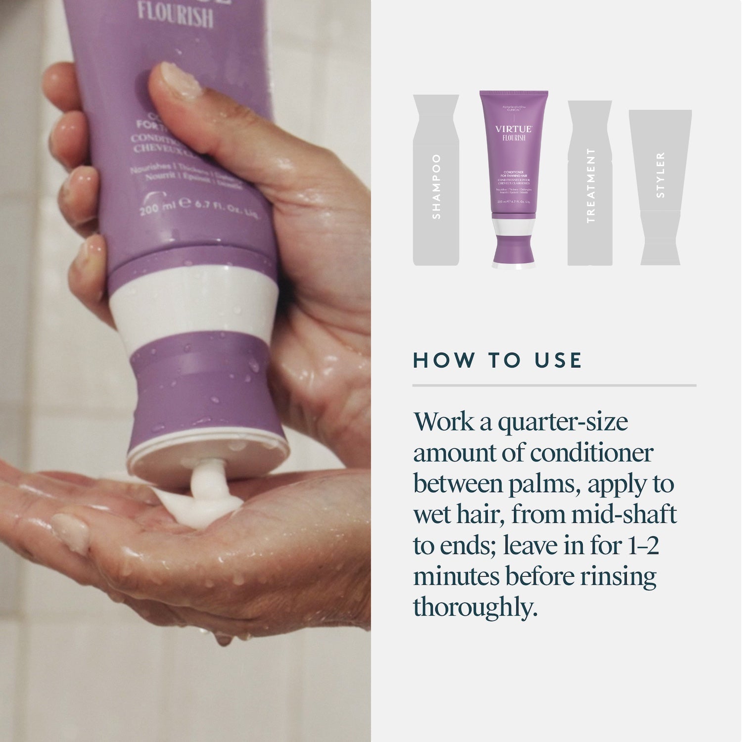Virtue Flourish Conditioner for Thinning Hair 200ml