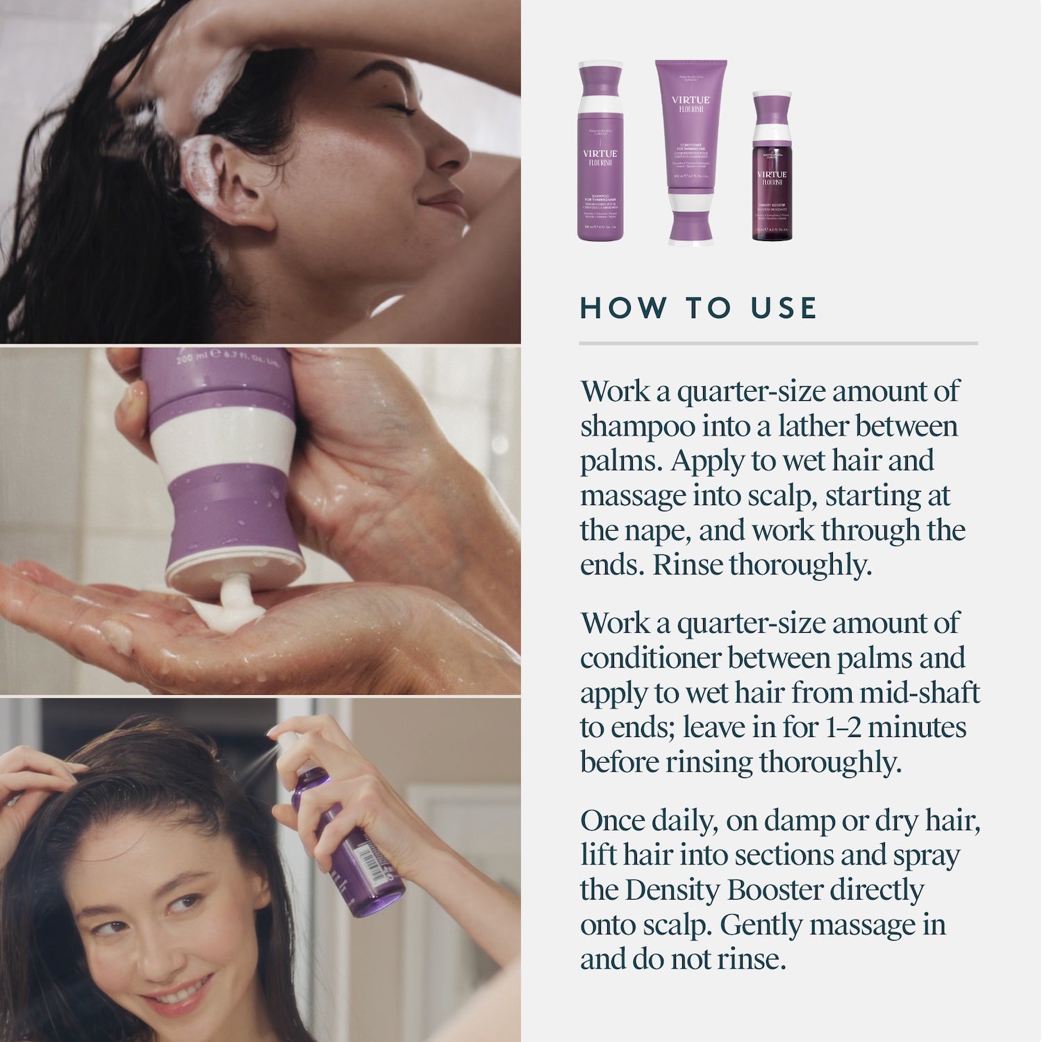 Virtue Flourish Hair Rejuvenation Treatment Kit (Phyto-Follicle Nutrient) - Full Size (90 day)
