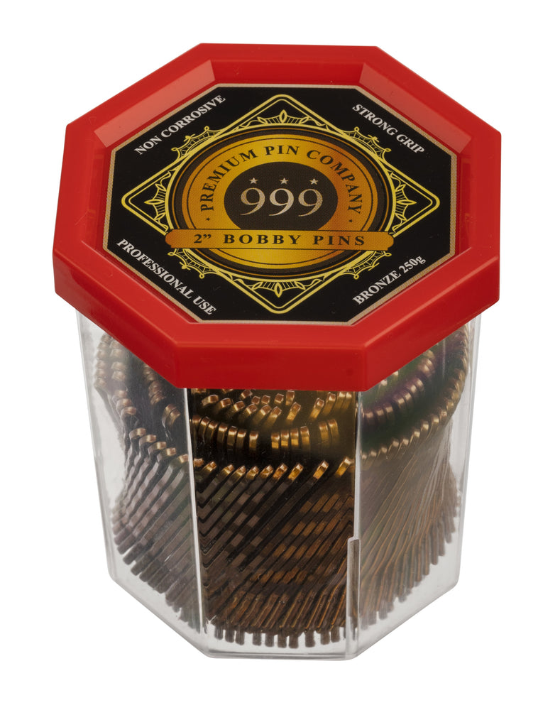 999 999 Bobby Pins 250g Tub 2" Bronze