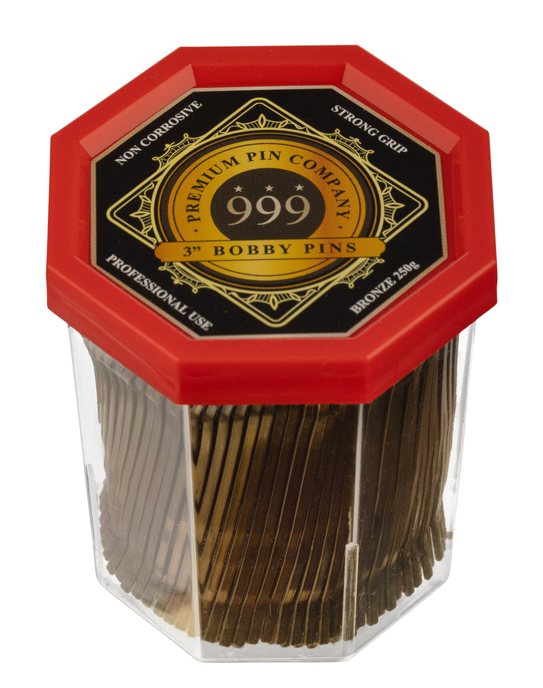 999 999 Bobby Pins 250g Tub 3" Bronze
