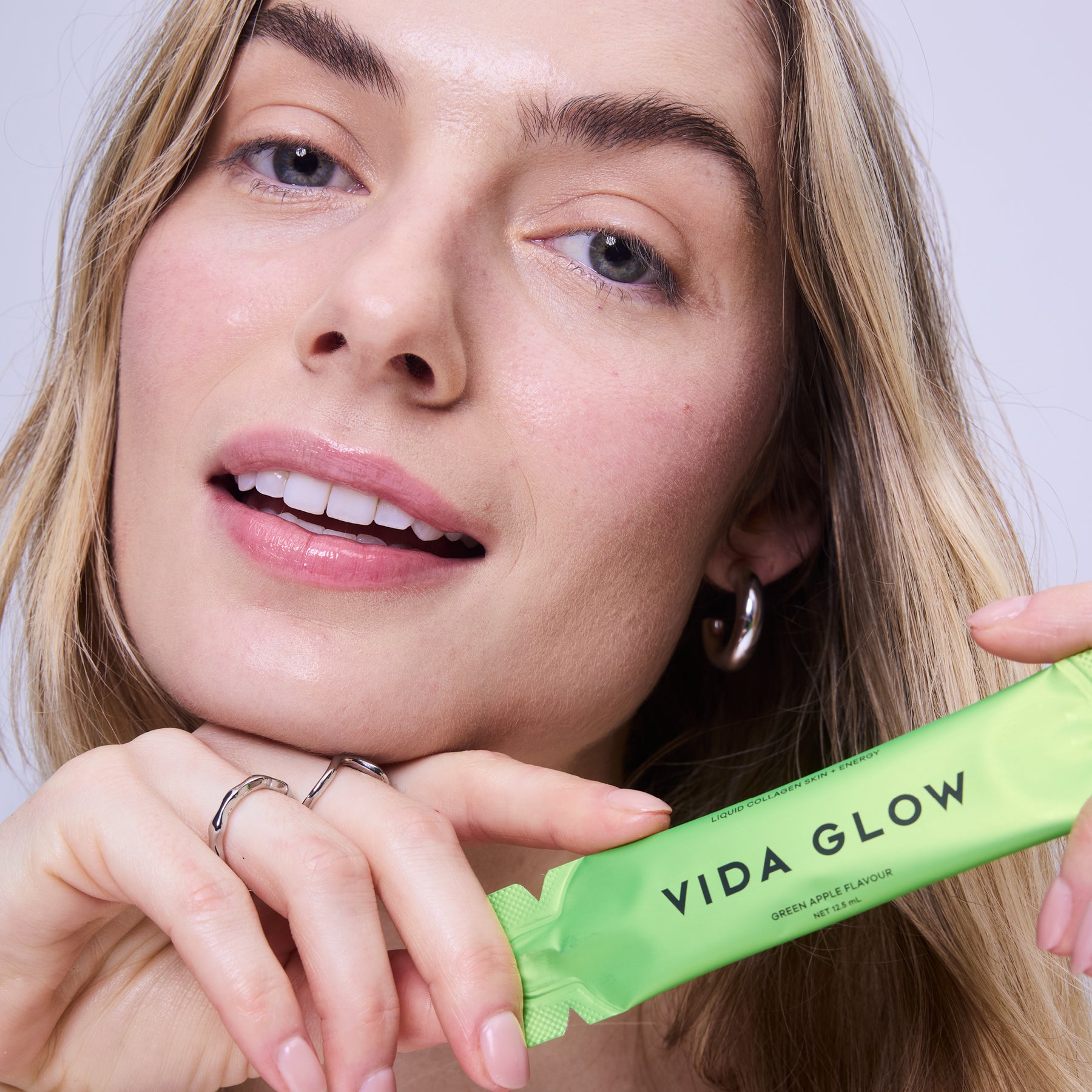 Vida Glow Liquid Collagen Skin + Energy - Green Apple 15 x 12.5ml Sachets