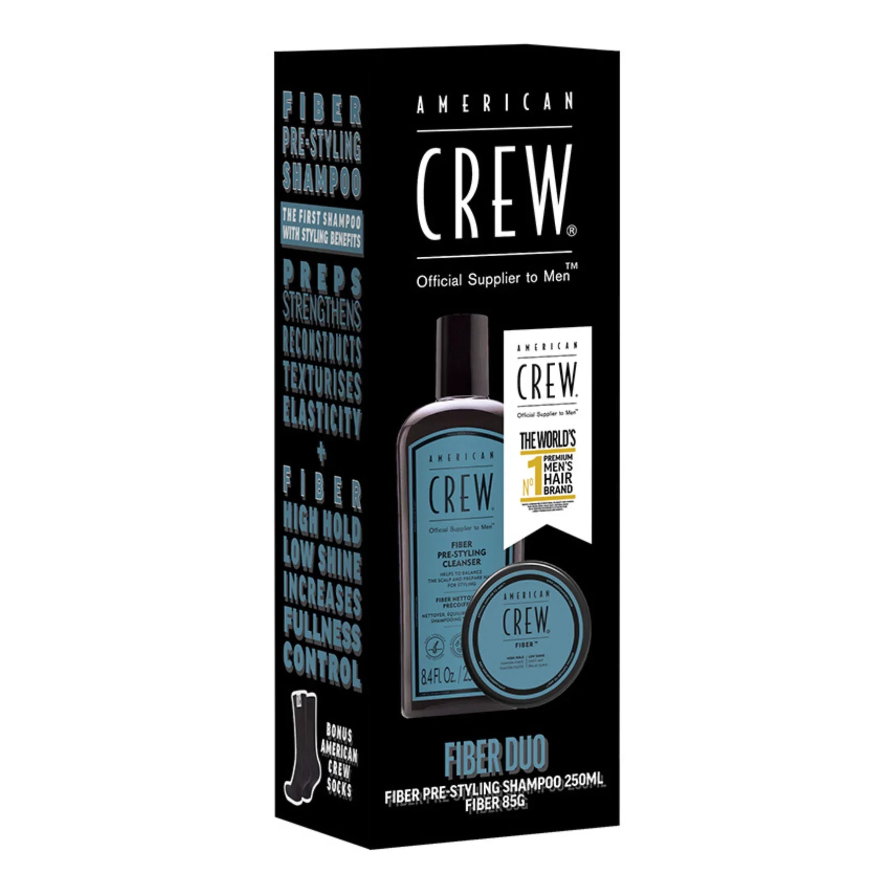 American Crew American Crew Fiber & Pre-Styling Shampoo + Bonus Socks Hair Styling Products