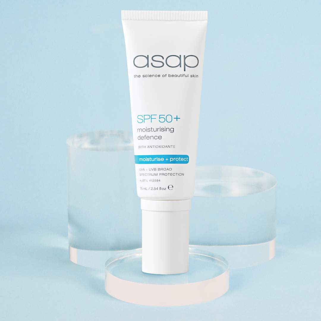asap skin products asap SPF50+ moisturising defence 50ml travel size Moisturisers