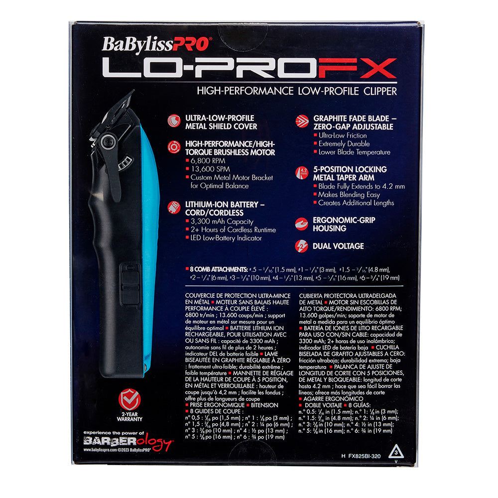 BaByliss PRO BaBylissPRO Lo-ProFX Clipper - Blue Cord/Cordless Clippers