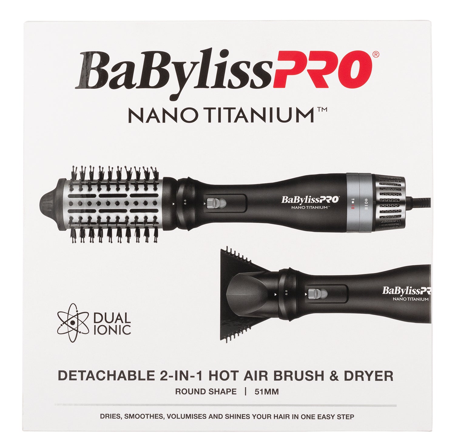 BaByliss PRO BaBylissPRO Nano Titanium Interchangable 2 in 1 Hot Air Brush + Dryer Hair Dryers