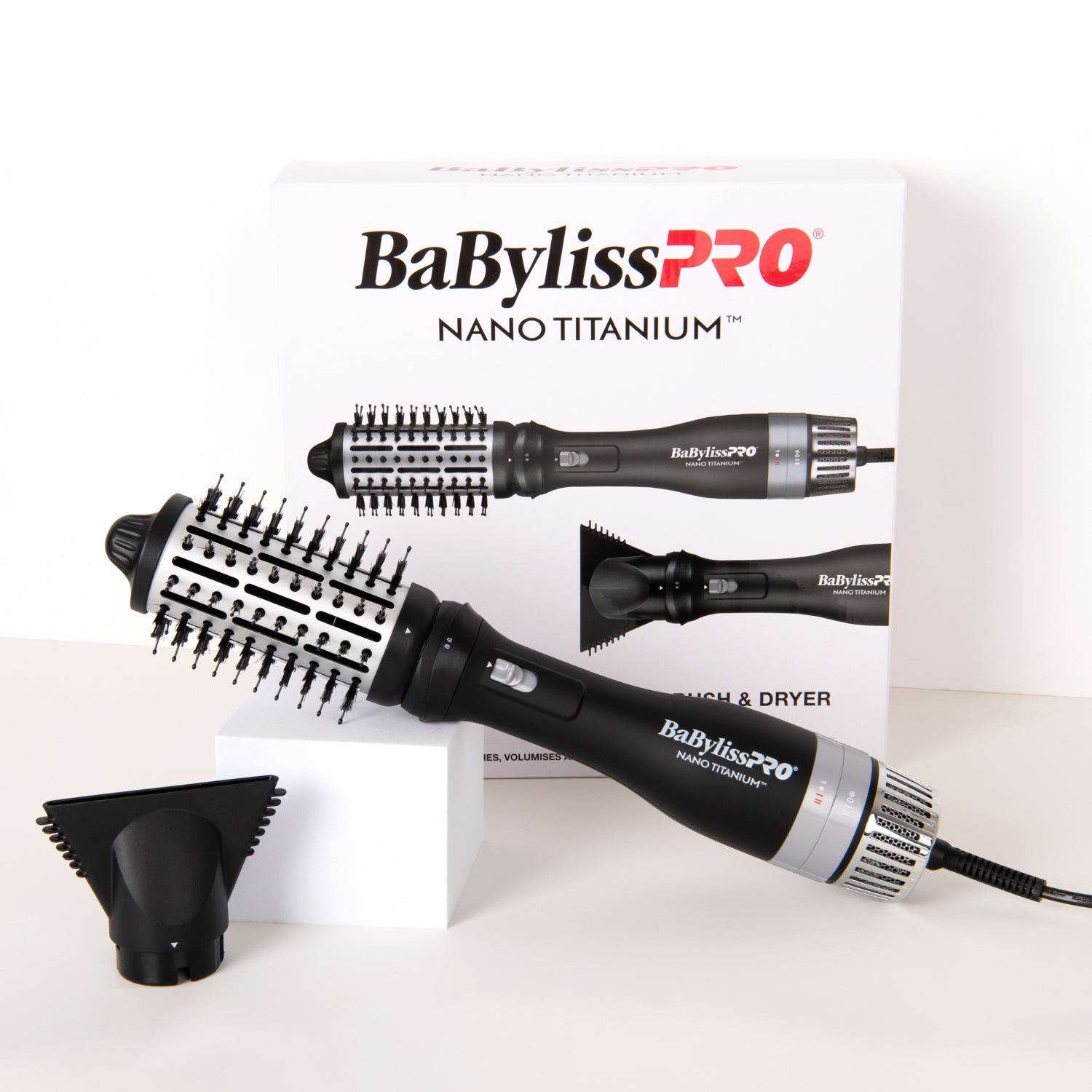 BaByliss PRO BaBylissPRO Nano Titanium Interchangable 2 in 1 Hot Air Brush + Dryer Hair Dryers