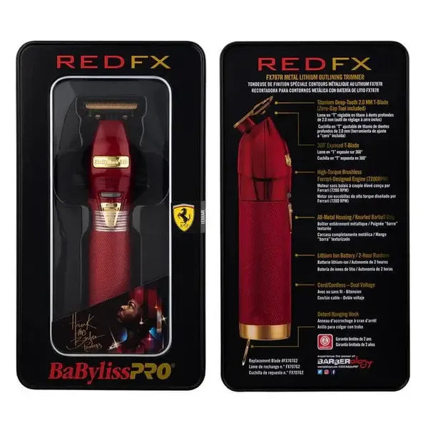BaBylissPRO BaBylissPRO Red FX Outliner Trimmer Cord/Cordless Beard Care