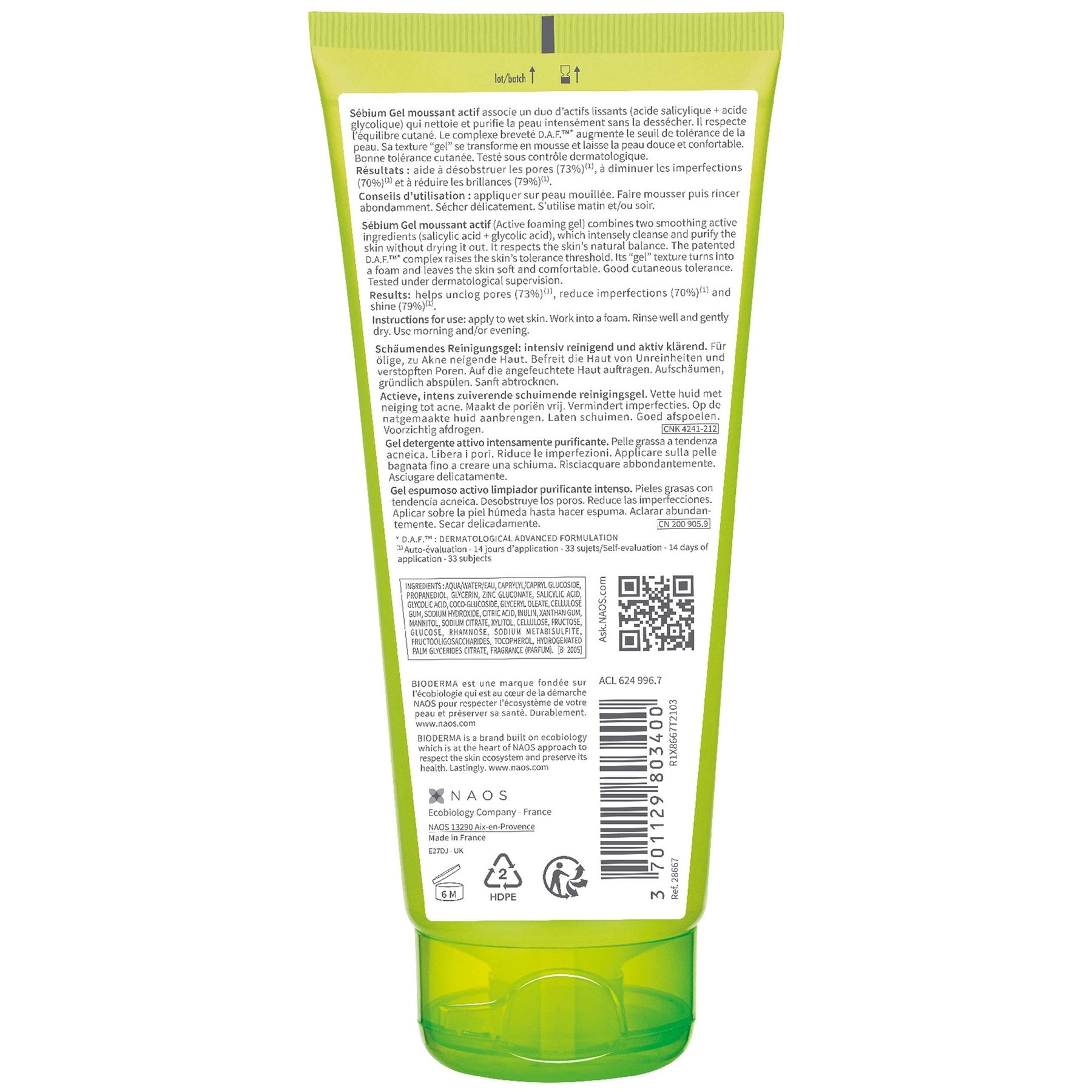 Bioderma Bioderma Sebium Actif Intense Purifying Foaming Gel Cleanser 200ml Skin Care
