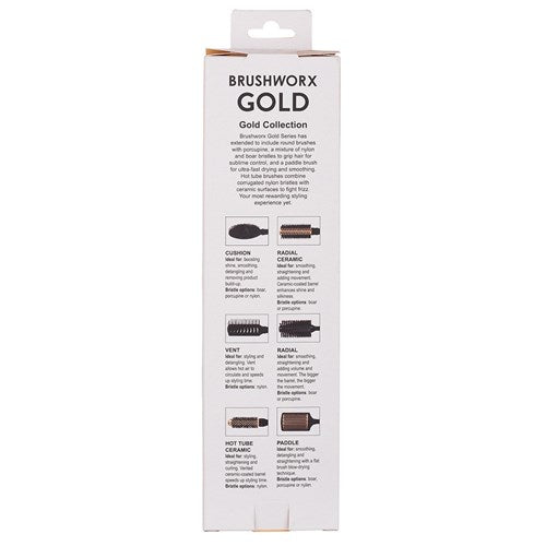 Brushworx Brushworx Gold Oval Cushion Brush Boar Bristle Hair Brushes