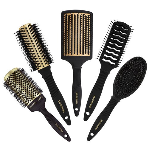 Brushworx Brushworx Gold Oval Cushion Brush Boar Bristle Hair Brushes