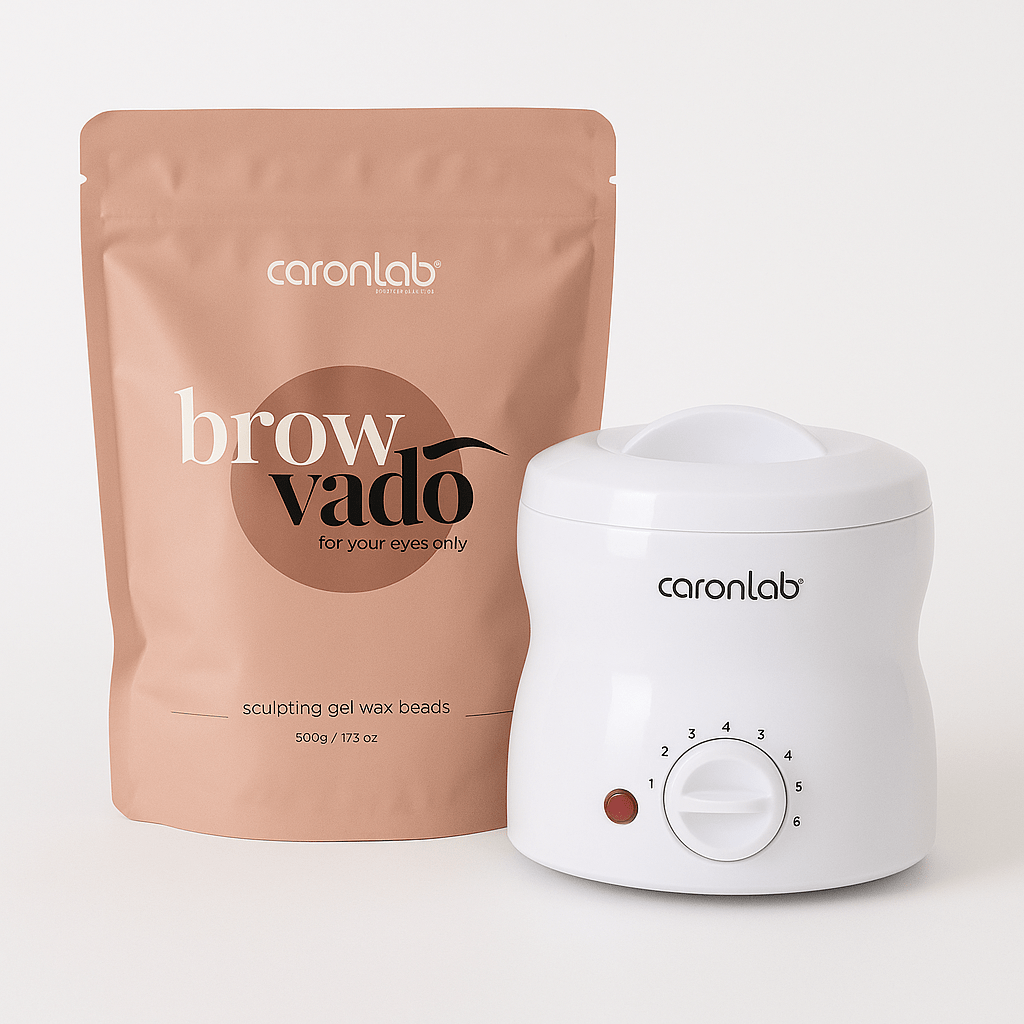 Caronlab Mini Wax Heater and Browvado Gel Wax Beads Bundle