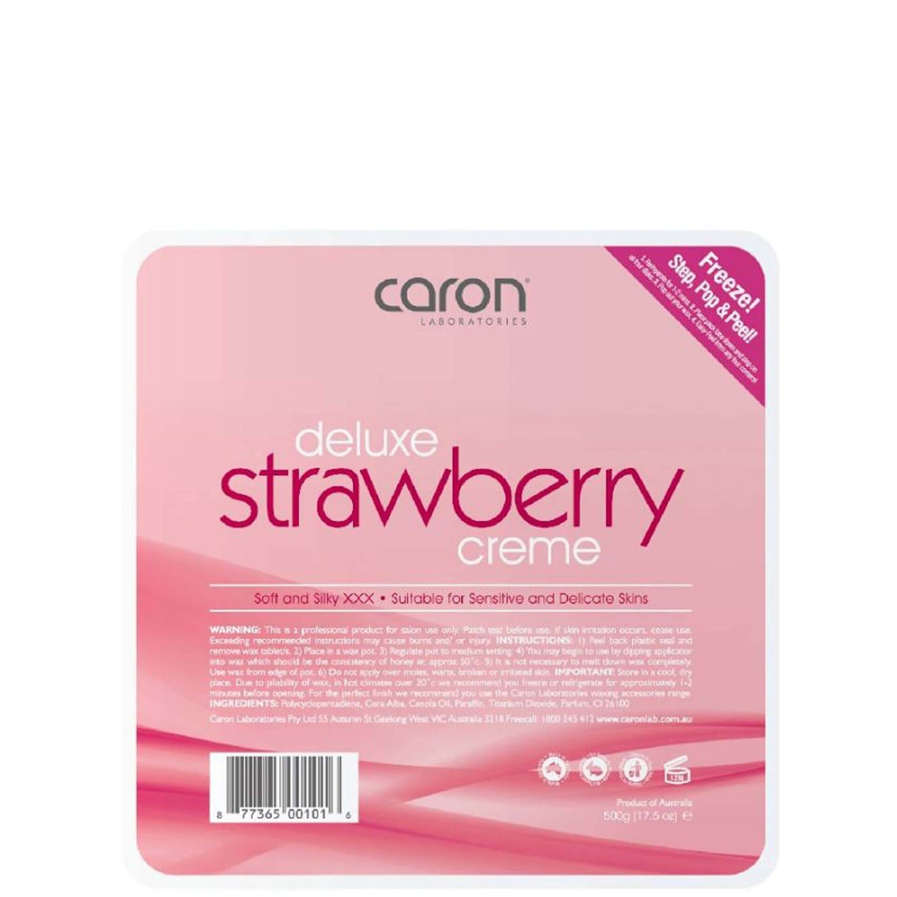 Caronlab Caronlab Strawberry Crème Hard Wax Pallet Tray 500g Body Care