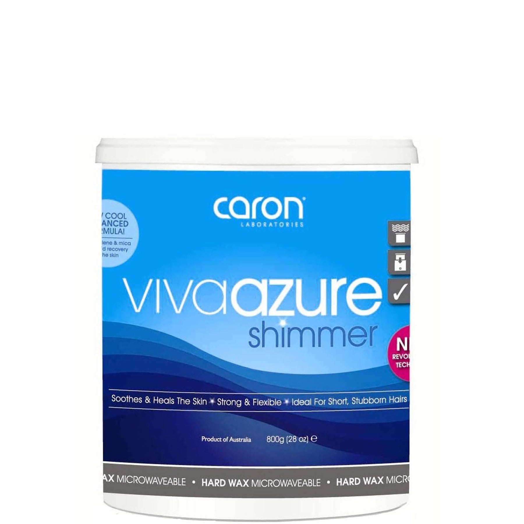 Caronlab Caronlab Viva Azure Shimmer Microwaveable Hard Wax 800g Body Care