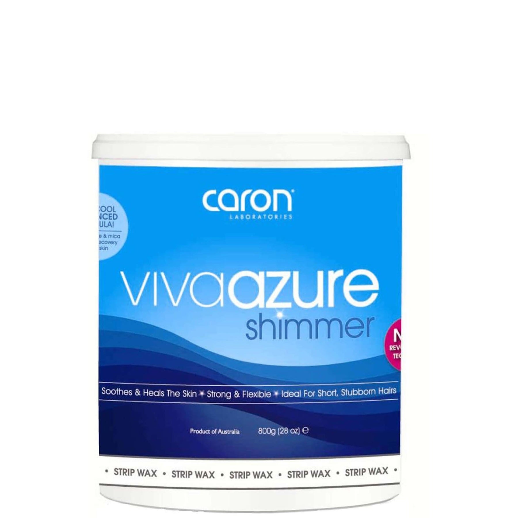 Caronlab Caronlab Viva Azure Shimmer Microwaveable Strip Wax 800ml Body Care