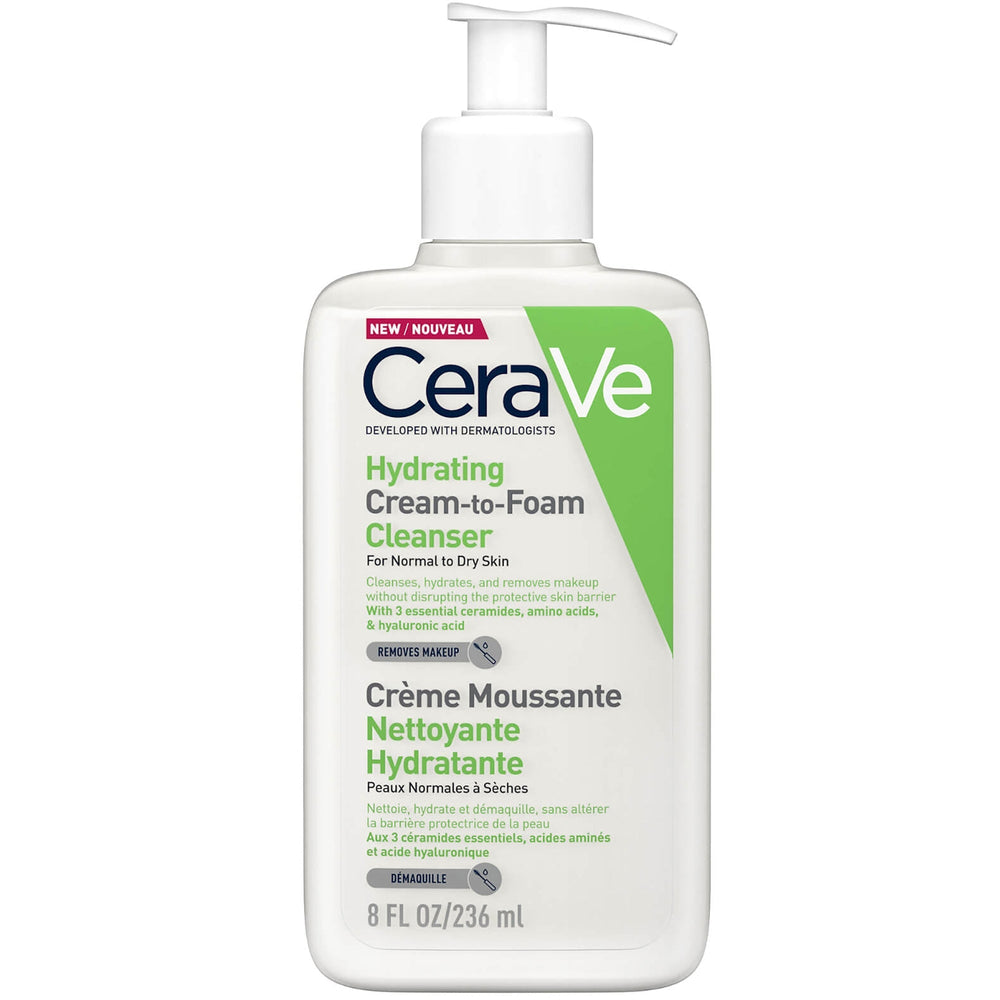 CeraVe CeraVe Hydrating Cream-to-Foam Cleanser with Amino Acids for Normal to Dry Skin 236ml Skin Care