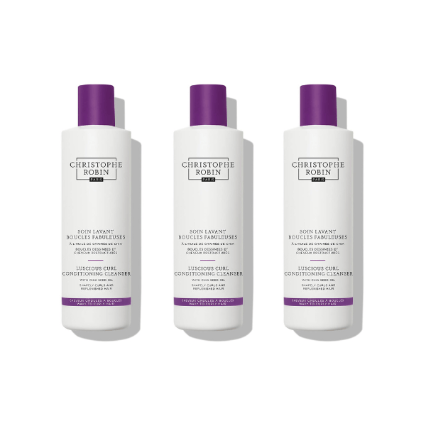 Christophe Robin Luscious Curl Cleansing Conditioner With Chia Seed Oil 250ml x3