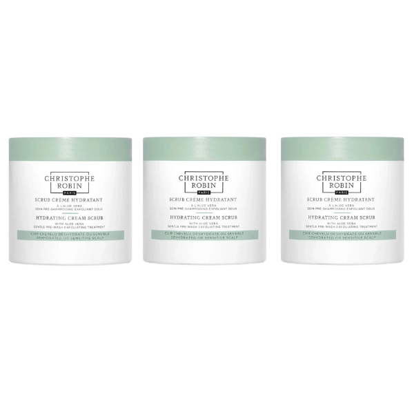 Christophe Robin Hydrating Cream Scrub With Aloe Vera 250ml x3