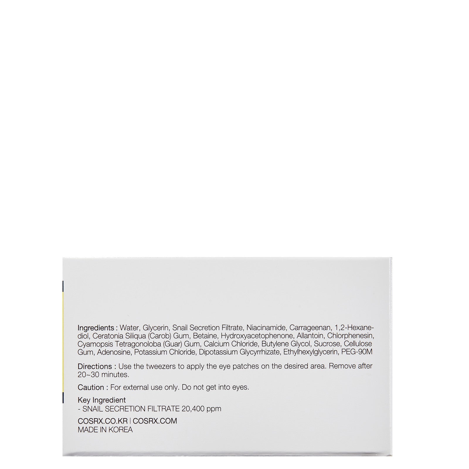 COSRX COSRX Advanced Snail Hydrogel Eye Patch (60 Patches) Test Product Type