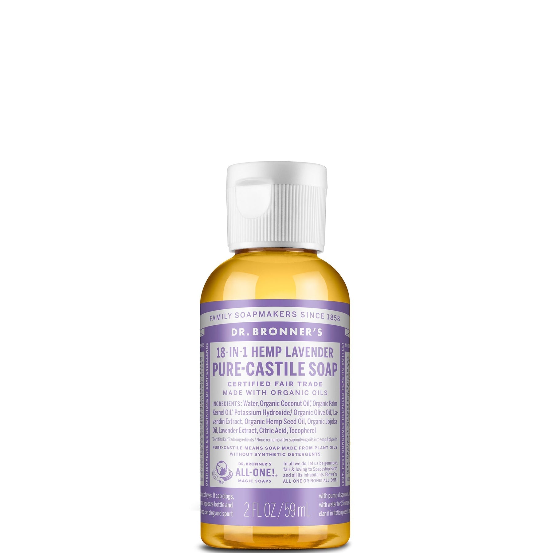 Dr. Bronner's Dr. Bronner's Lavender Liquid Soap 59ml Body Care