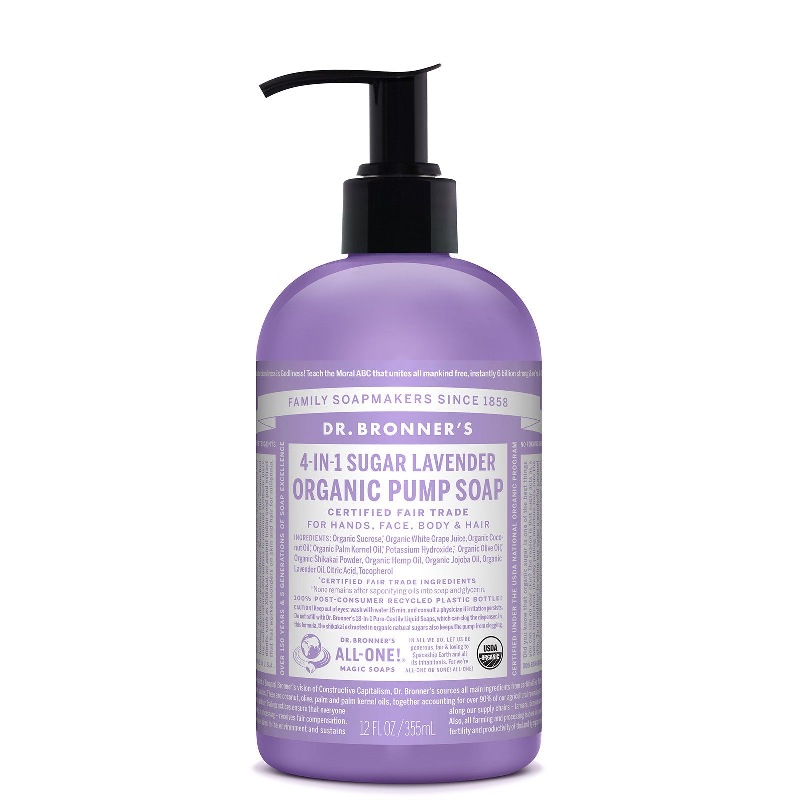 Dr. Bronner's Dr. Bronner's Organic Pump Soap - Lavender 355ml Body Care