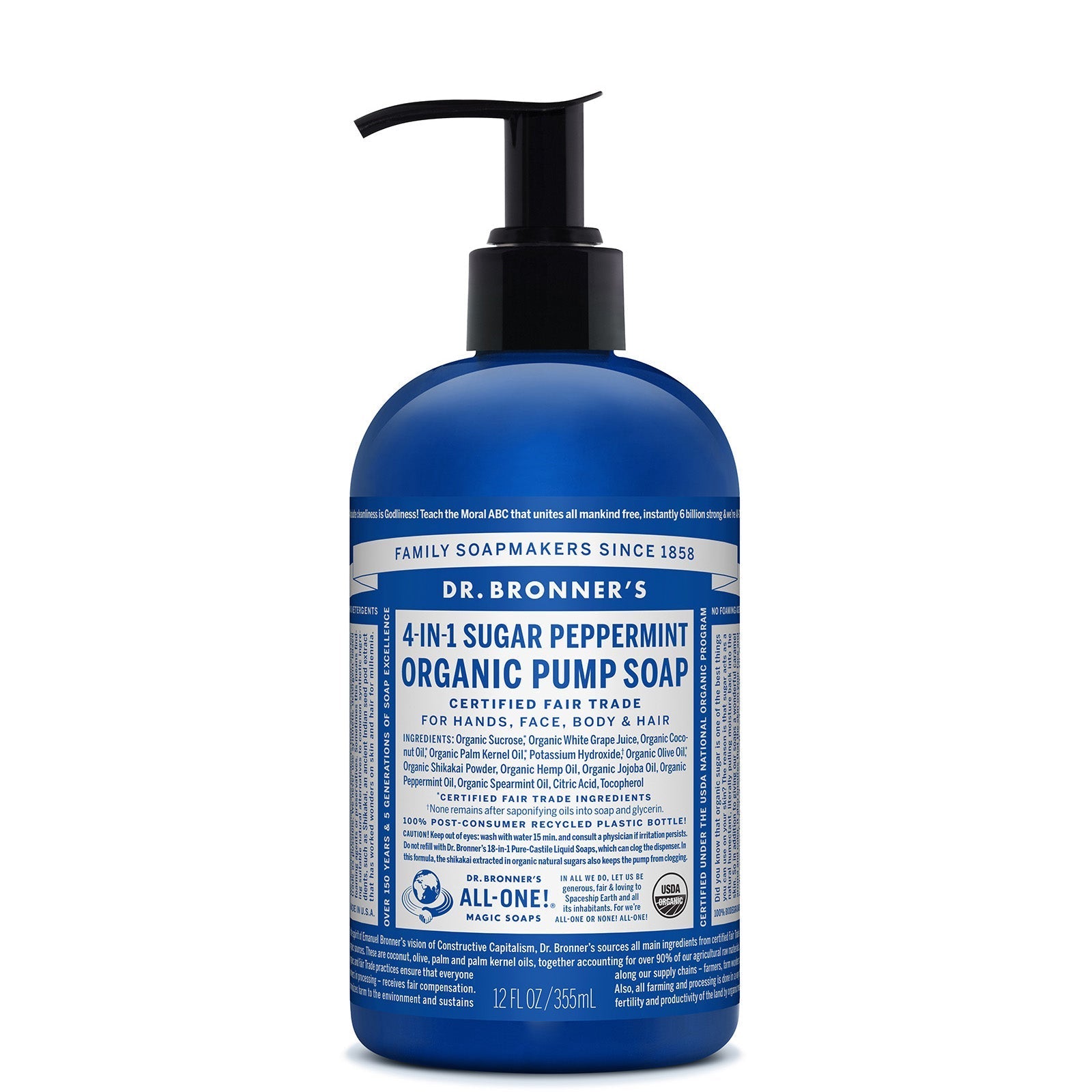 Dr. Bronner's Dr. Bronner's Organic Pump Soap - Peppermint 355ml Body Care