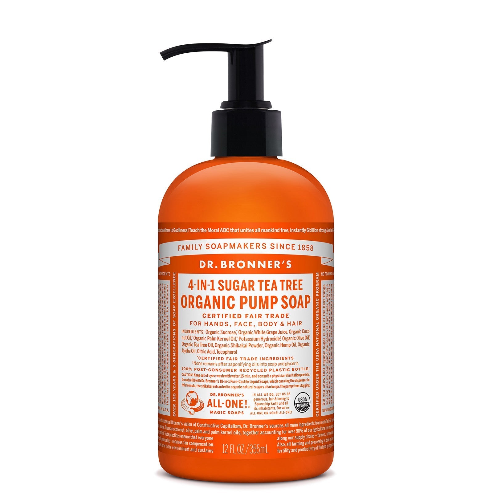 Dr. Bronner's Dr. Bronner's Organic Pump Soap - Tea Tree 355ml Body Care