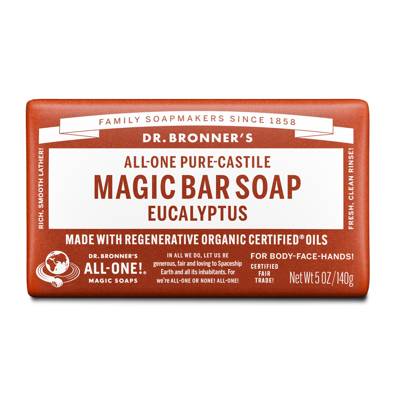Dr. Bronner's Dr. Bronner's Pure Castile Bar Soap - Eucalyptus 140g Body Care