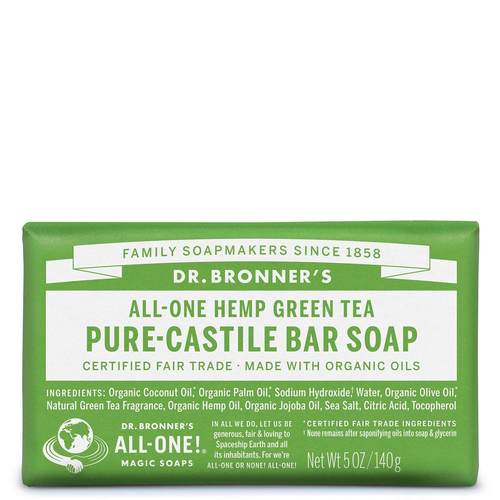 Dr. Bronner's Dr. Bronner's Pure Castile Bar Soap - Green Tea 140g Body Care