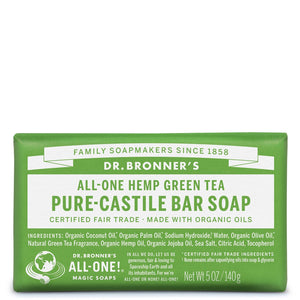 Dr. Bronner's Dr. Bronner's Pure Castile Bar Soap - Green Tea 140g Body Care