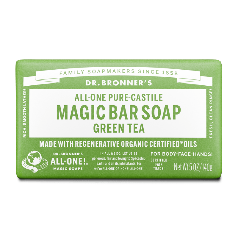 Dr. Bronner's Dr. Bronner's Pure Castile Bar Soap - Green Tea 140g Body Care