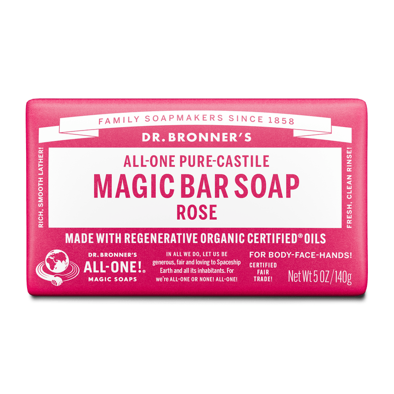 Dr. Bronner's Dr. Bronner's Pure Castile Bar Soap - Rose 140g Body Care
