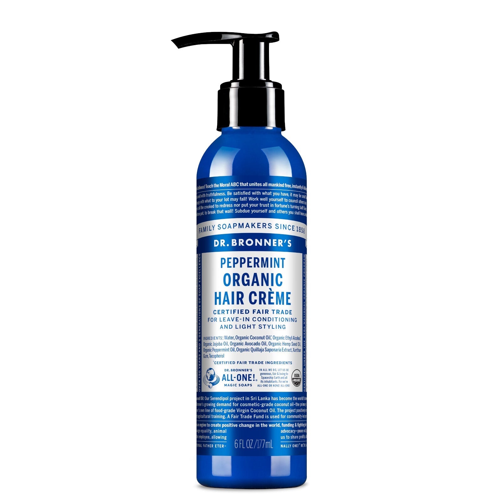 Dr. Bronner's Dr. Bronner's Organic Peppermint Styling Hair Creme 177ml Hair Care