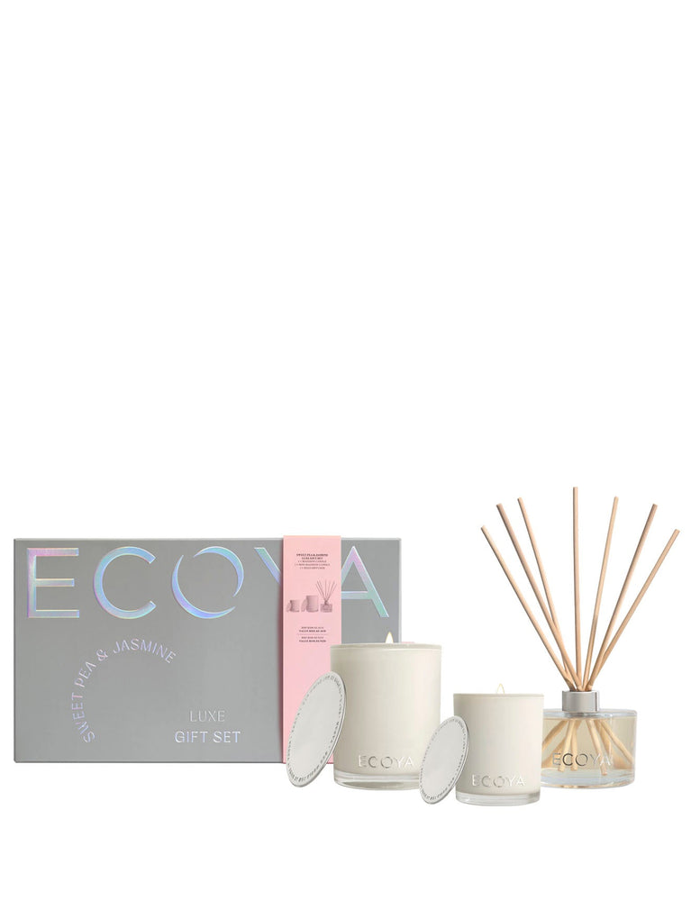 ECOYA ECOYA Sweet Pea & Jasmine Luxe Gift Set 1 x 400g + 1 x 200ml + 1 x 80g Beauty Sets & Kits