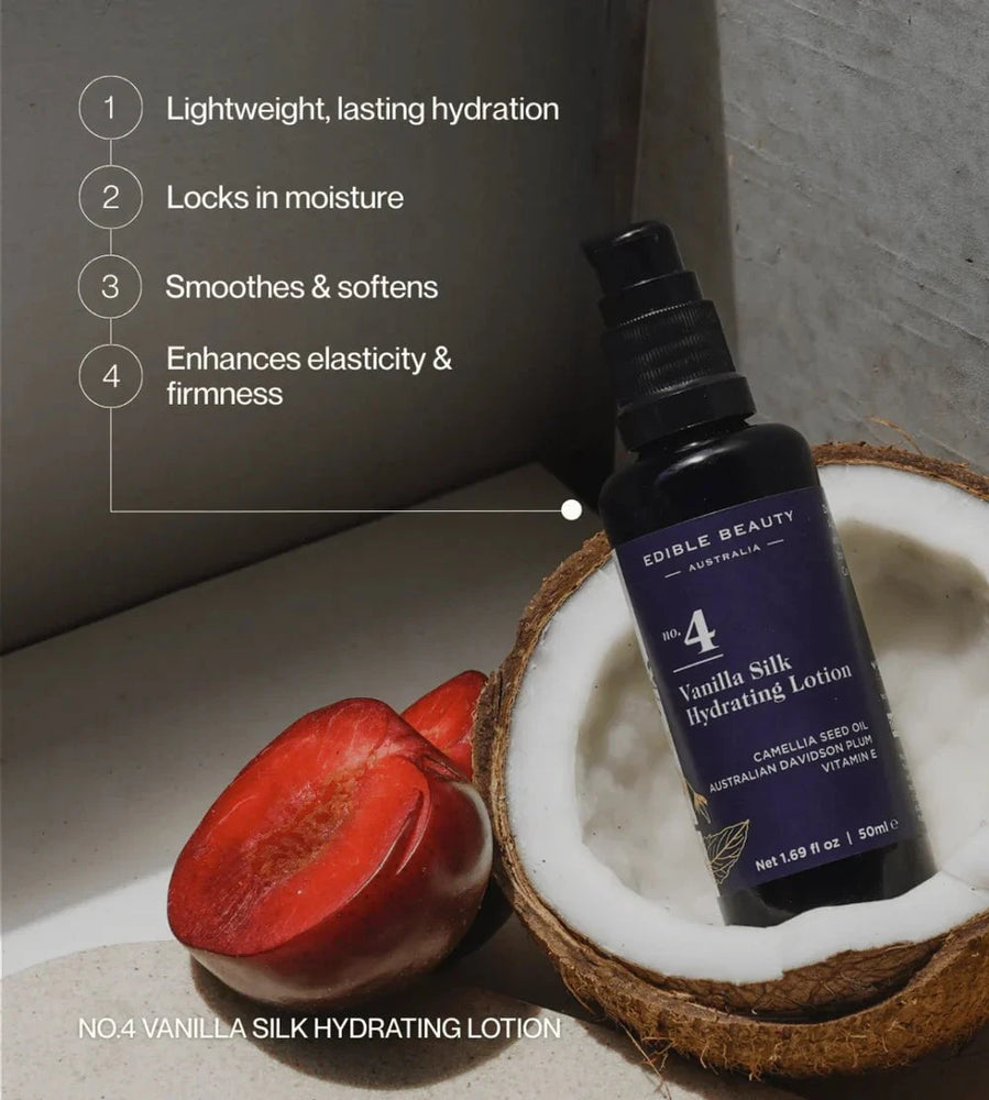 Edible Beauty Australia Edible Beauty No. 4 Vanilla Silk Hydrating Lotion 50ml Skin Care