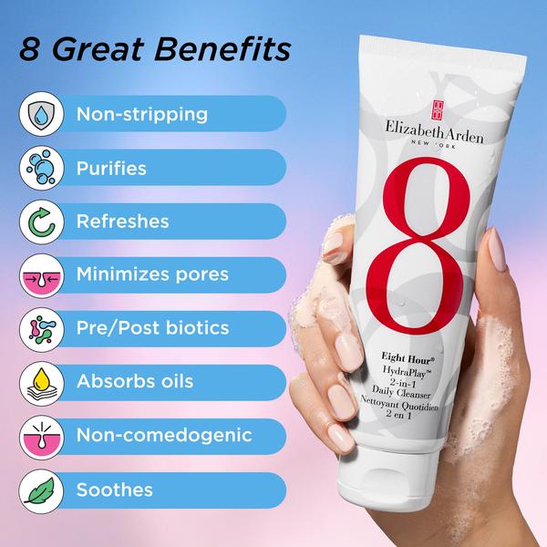 Elizabeth Arden Elizabeth Arden Eight Hour HydraPlay 2-in-1 Daily Cleanser 125ml Cleansers