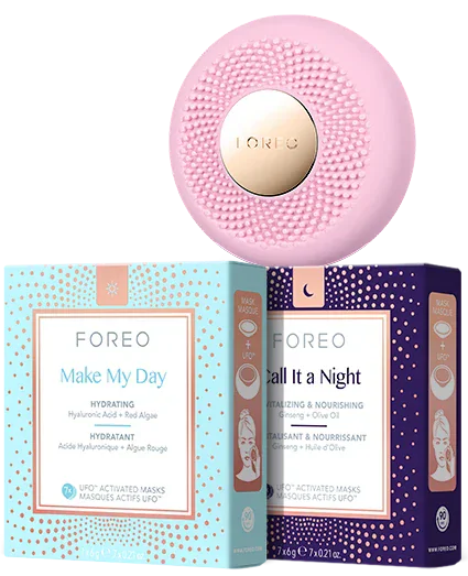 FOREO FOREO UFO 3 Mini Pearl Pink & Masks Bundle Skin Care [Health and Beauty]