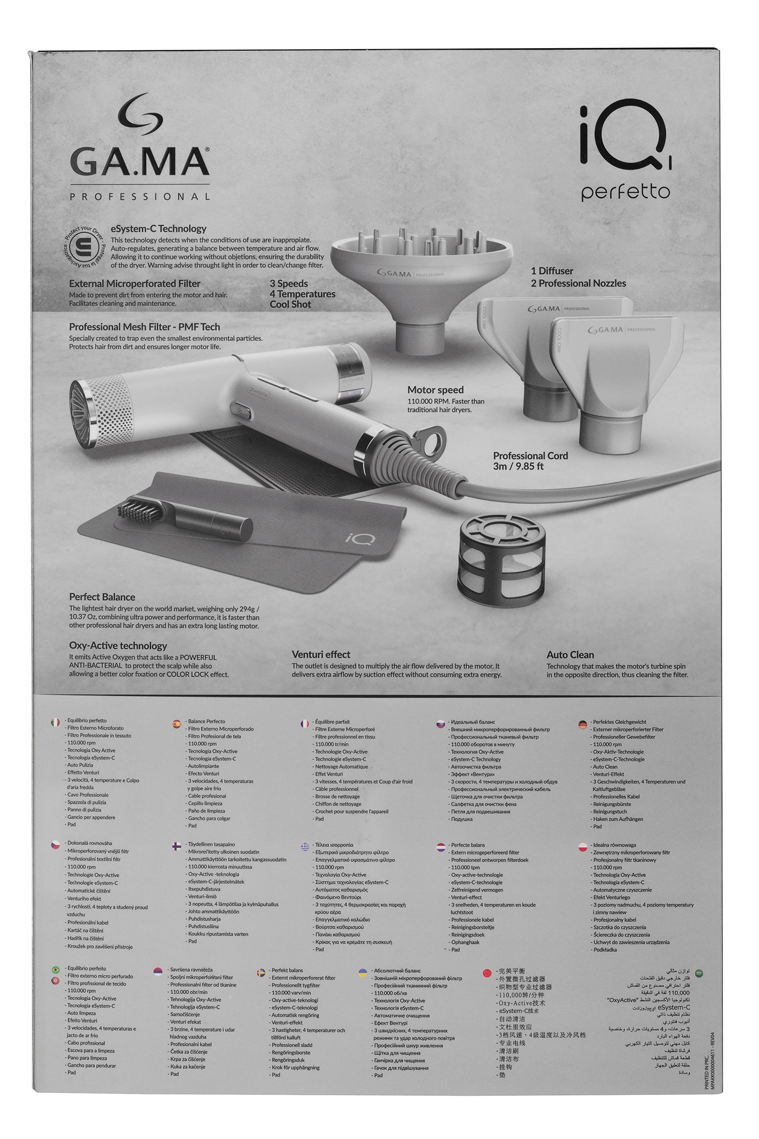 Gama Professional Gama Professional IQ1 Perfetto Pro Dryer - Silver Hair Care